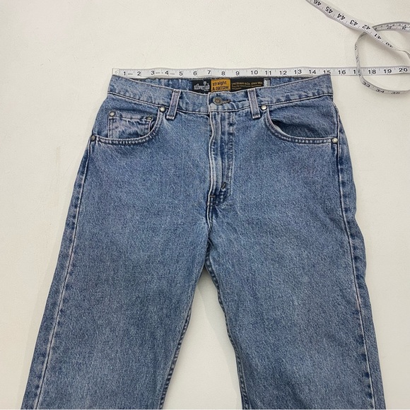 Vintage Levi’s Silvertab Denim Blue Jeans Straight & Narrow Flare Aztec - Picture 10 of 11